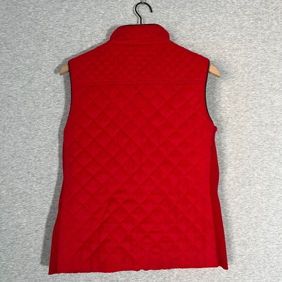 Baby Alpaca Vest Womens Large Red Wool Blend Detachable Hood Quilted Cabincore - Picture 9 of 13
